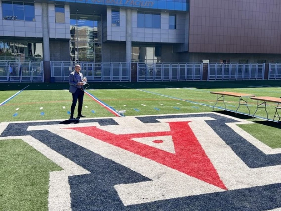 Flying a drone on Bear Down Field