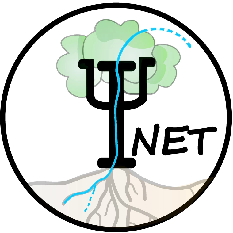 The PSInet logo, with a PSI symbol with leaves like a tree and water flowing from the roots to the leaves.