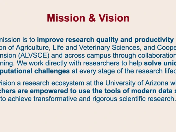 Presentation slides that displays CCT DS mission & vision